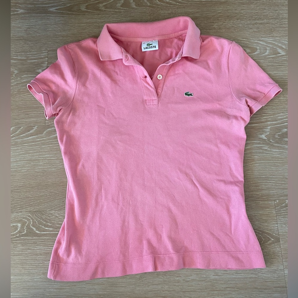 Lacoste vintage Women's Pink Polo Shirt